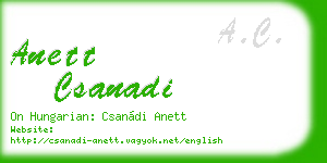 anett csanadi business card