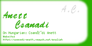 anett csanadi business card